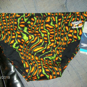 Speedo Men's Orange Amplified Pulse Swimsuit NIB